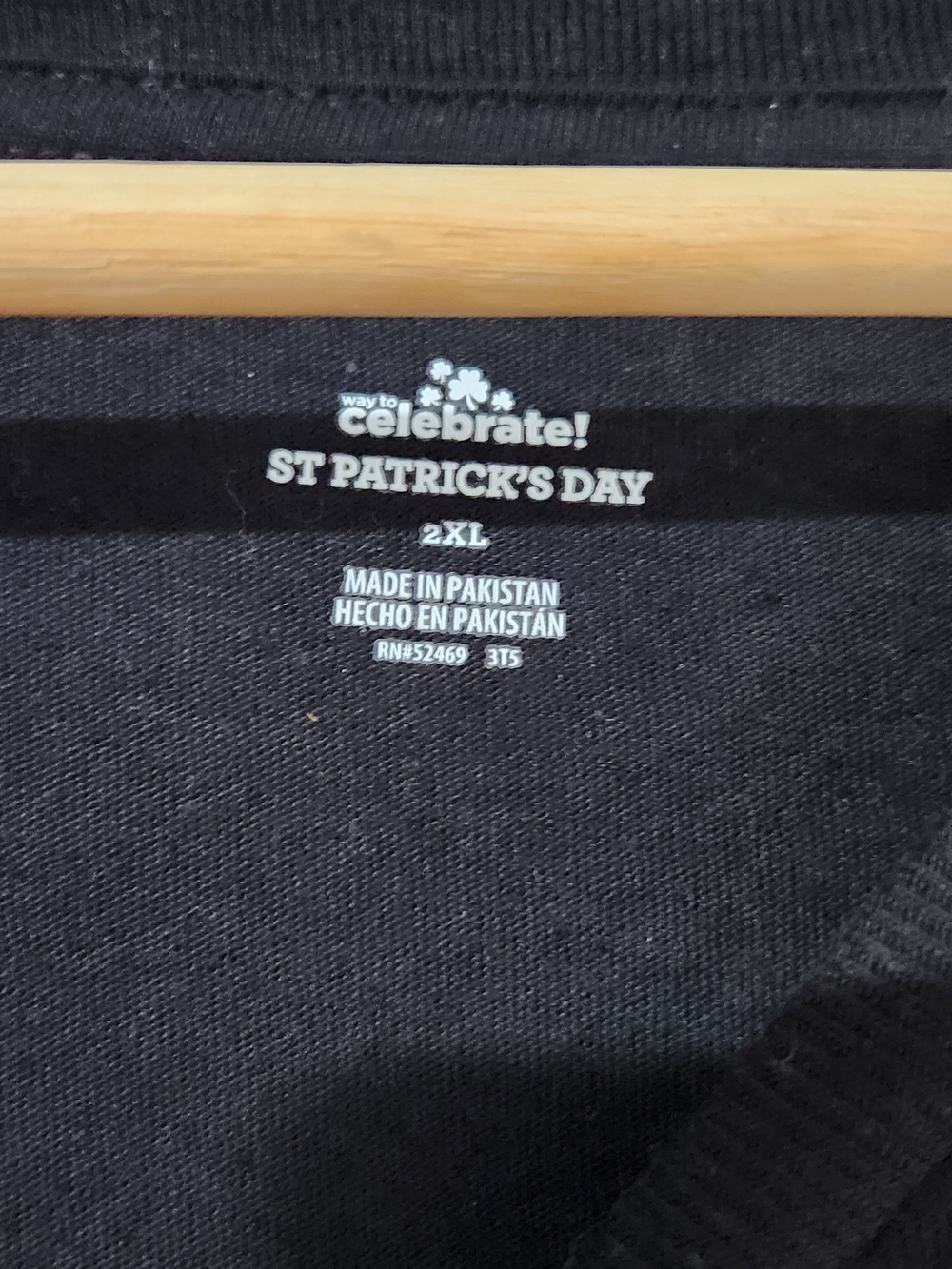 Black T-Shirt with Green Celtic Cross Graphic - Picture 3 of 4